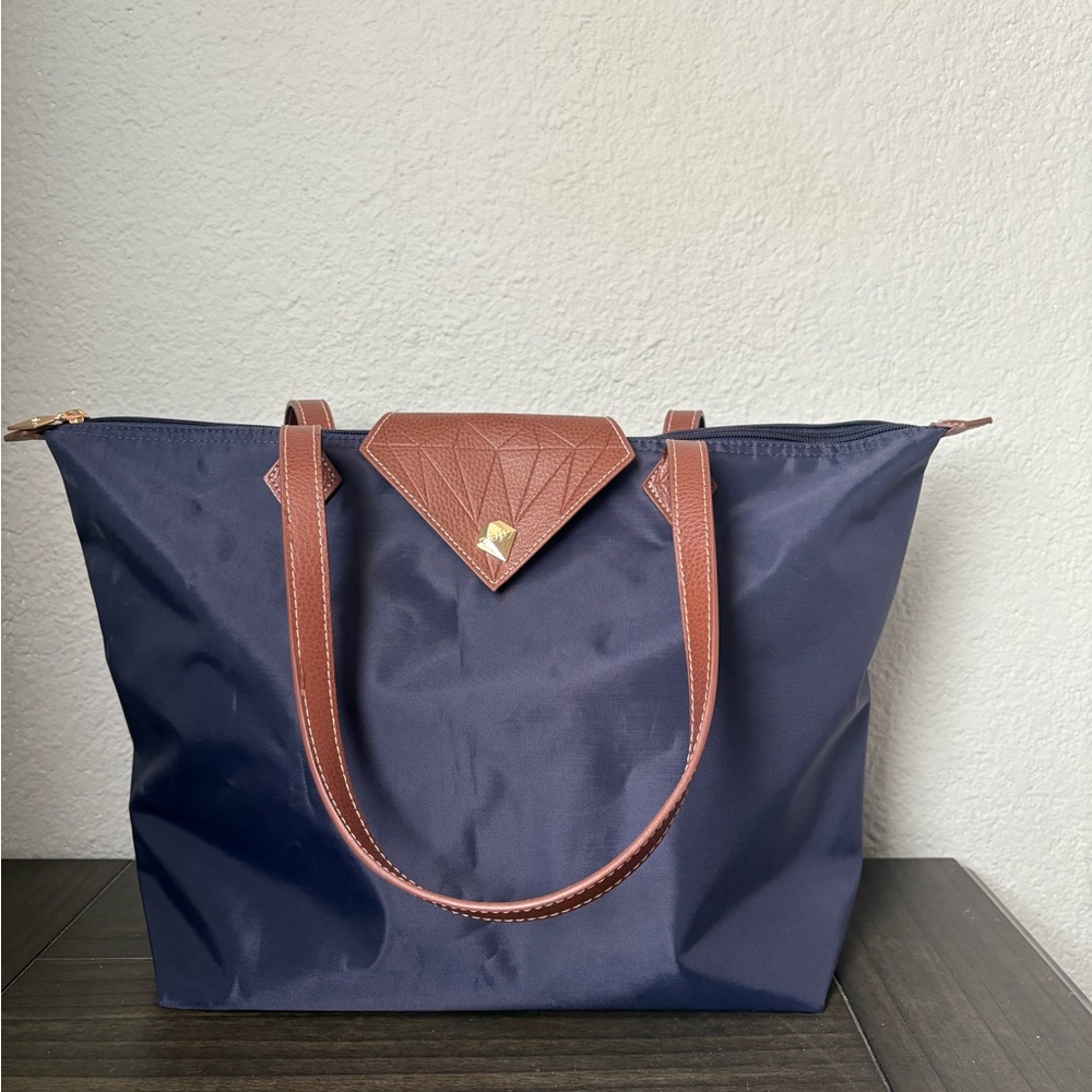 ❌SOLD❌Navy and Brown Tote Bag
